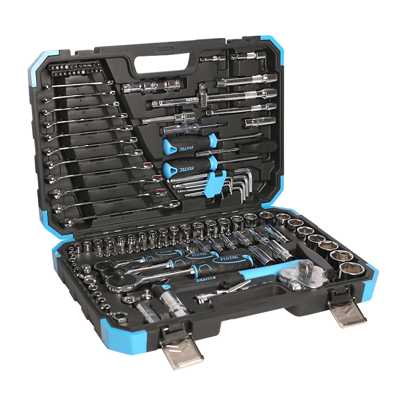 Fixtec CRV Hand Tools Set 132PCS 1/2 " &3/8" & 1/4 " Impact Dr. Socket Wrench Set Car Repair Tool Kit
