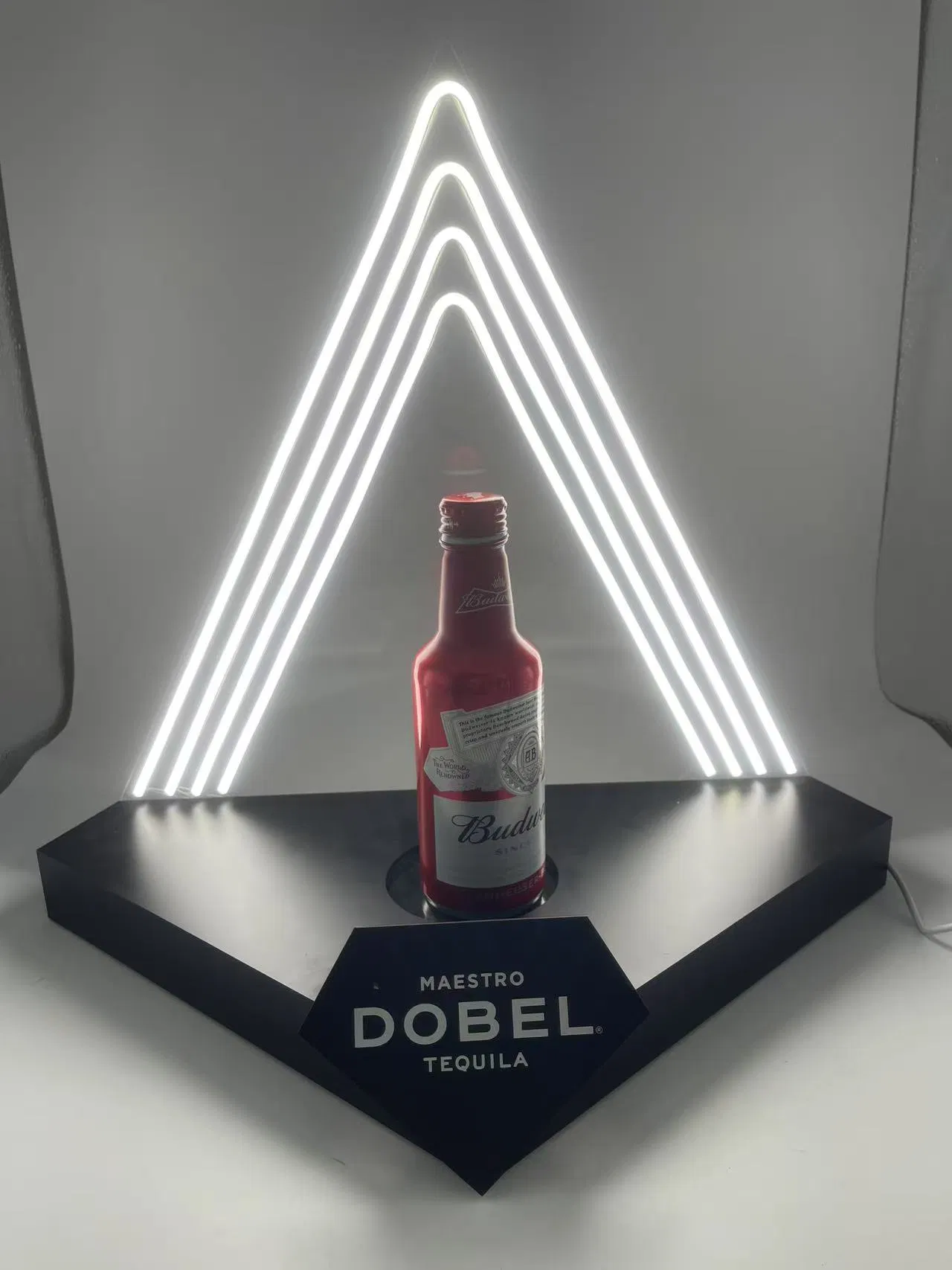 Customize Logo Bottle Glorifier Acrylic Wine Bottle Display Stand with LED