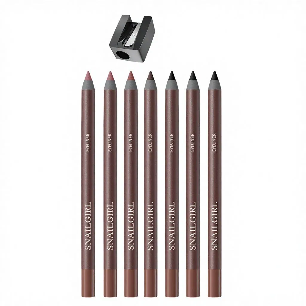 Snallgirl for Waterproof Sweat-Proof Eyeliner Glue Pen with Pencil Sharpener Natural Silky Smooth Eye Use