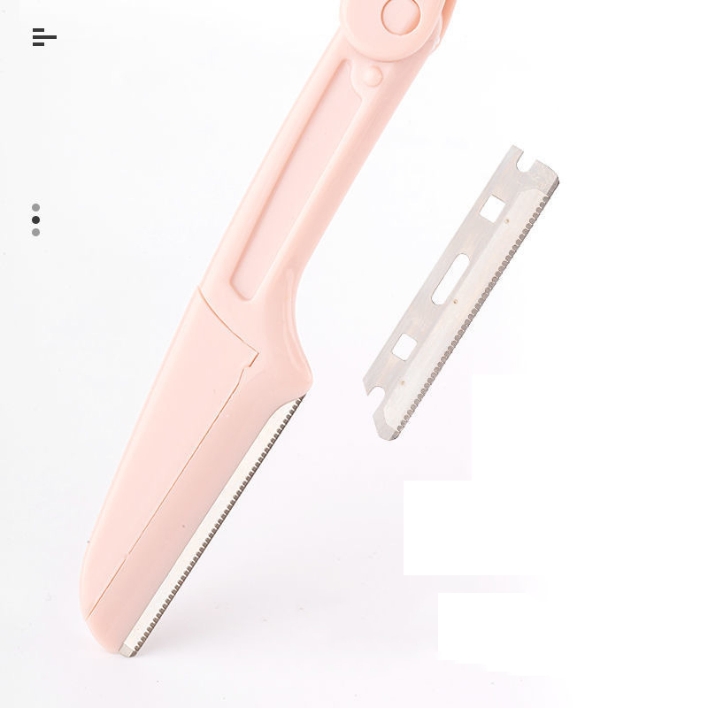 Portable Beginner Knife Stainless Steel Blade Beauty Tool Mini Manual Folding Eyebrow Trimmer