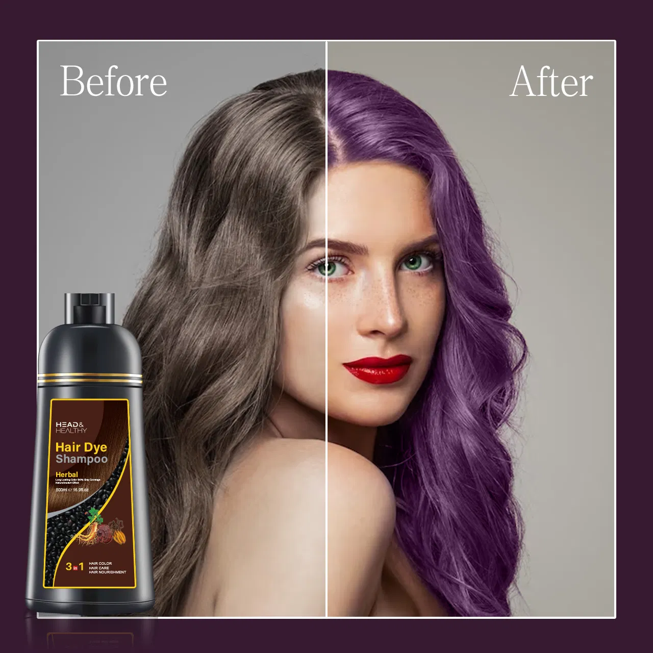 Nourishing Black Hair Dye Shampoo for Radiant Color Results