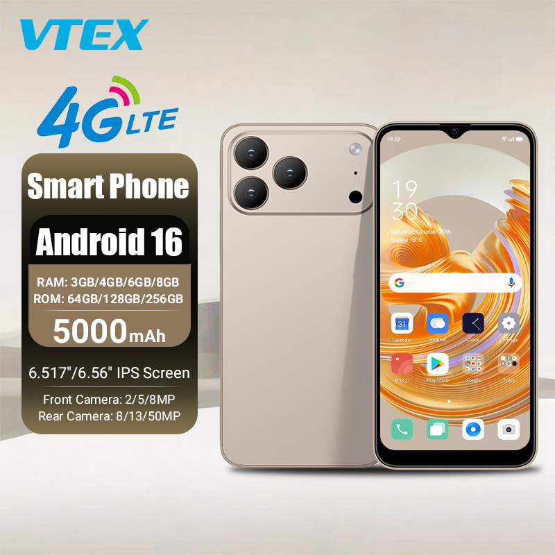 Смартфон 6.5" 4G, 4/128 ГБ, 5000 мАч, Android 16