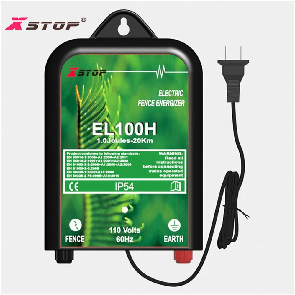 Xstop 110V AC Plug-in Electric Fence Energizer for Relatively Docile Animals EL100h
