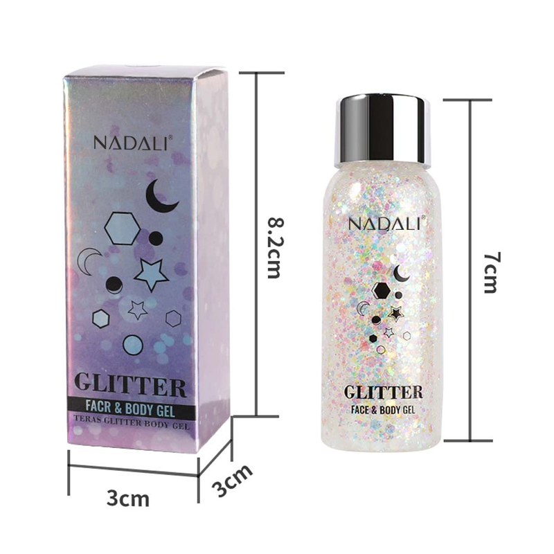 Ditong Hot Sale Glitter Face Body Gel Powder Eyeshadow Lips Nails Hair Makeup Colorcosmetics Body Glitter Primer Gel