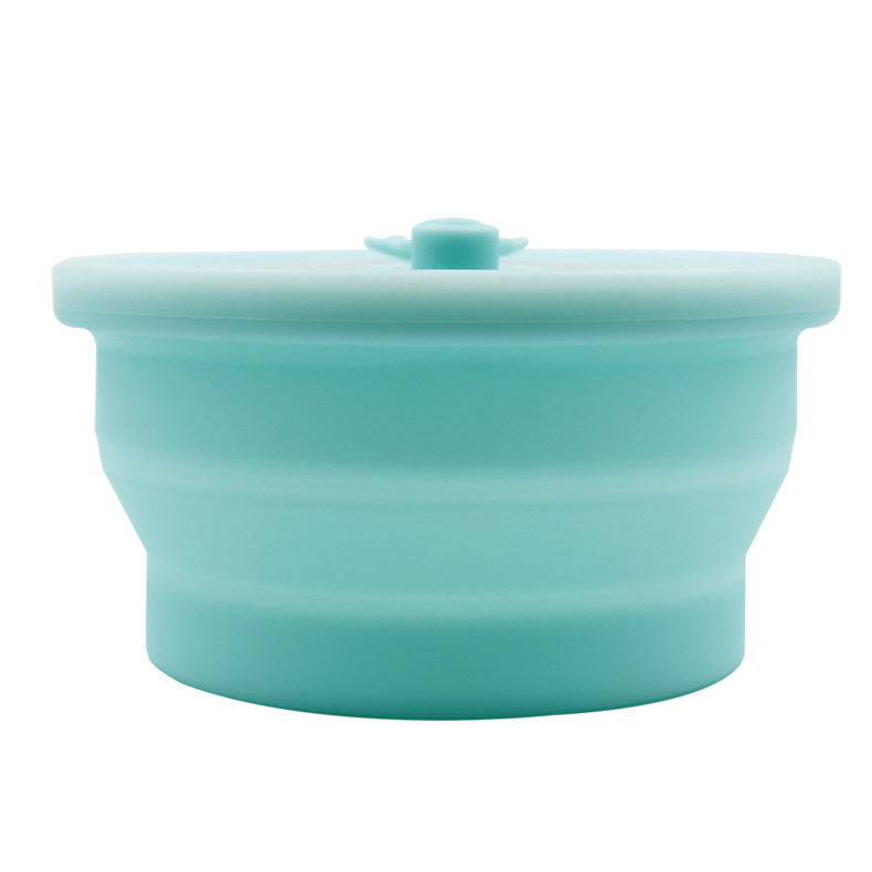 Silicone Sealed Fresh-Keeping Box, Refrigerator Kitchen Lunch Box, Microwave Heating Round Lunch Box, Silicone Tape Lid Storage Box