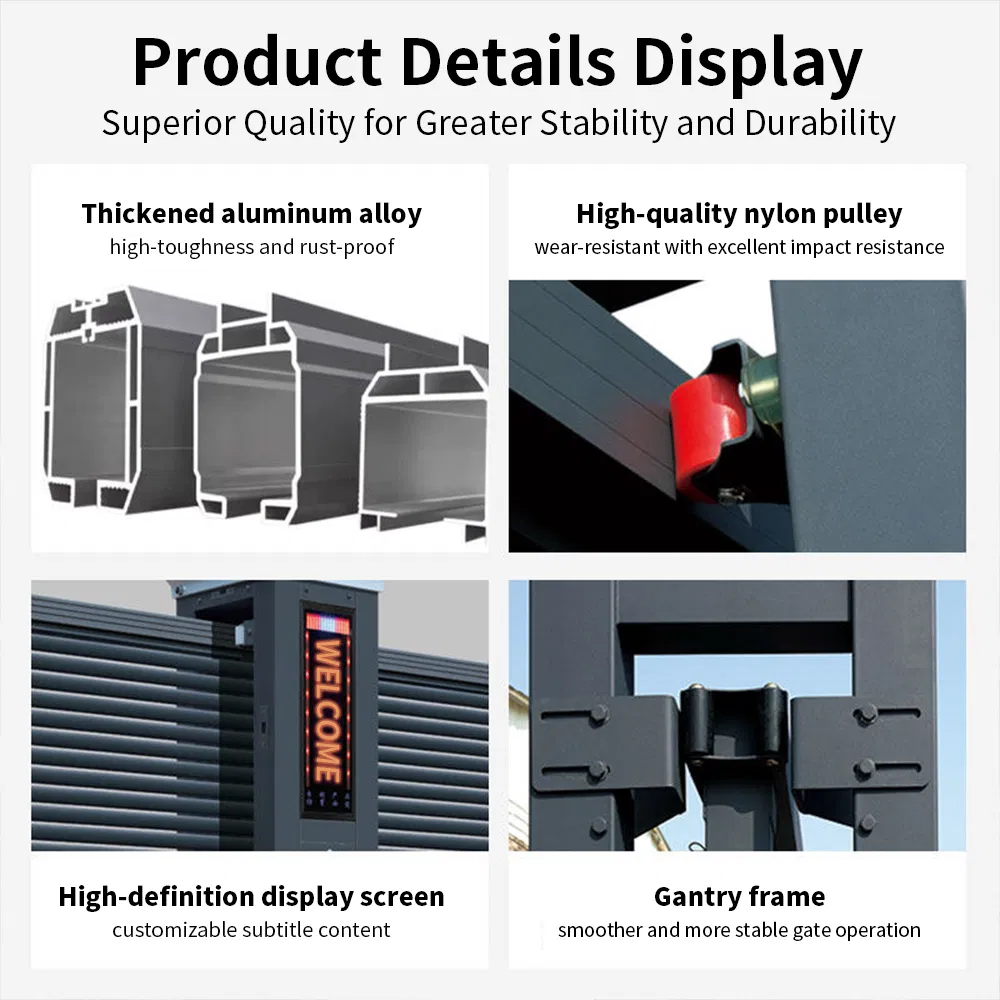 Cantilever Sliding Gate Aluminum Alloy Industry Self-Supporting Electric Automatic Gate Outdoor