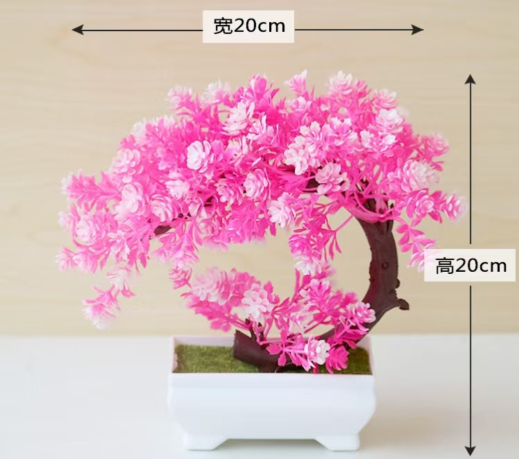 Бонсай искусственный зеленое дерево в горшке