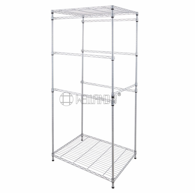 Heavy Duty Storage Rack 5 Tiers Chrome Wire Mesh Shelving Factory Multilayer Steel Shelves for Garages