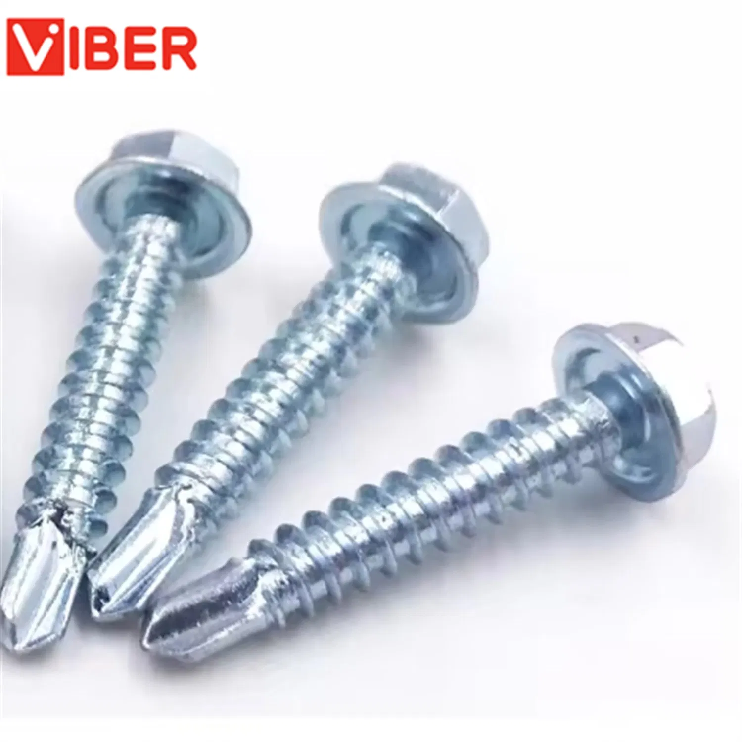 Durable Galvanized Metal Screws with Hex Head Design