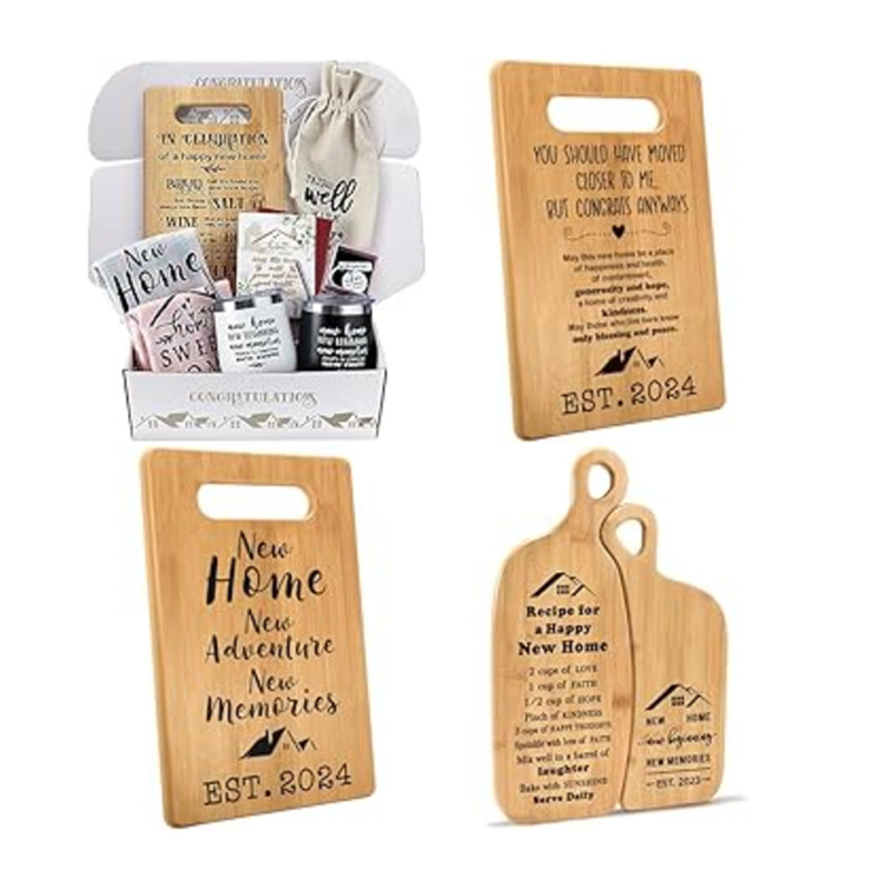 Wholesale Price OEM Manufacturer Personalized Customed Wooden Chopping Board Housewarming Gifts for New Home House Warming Gift Set