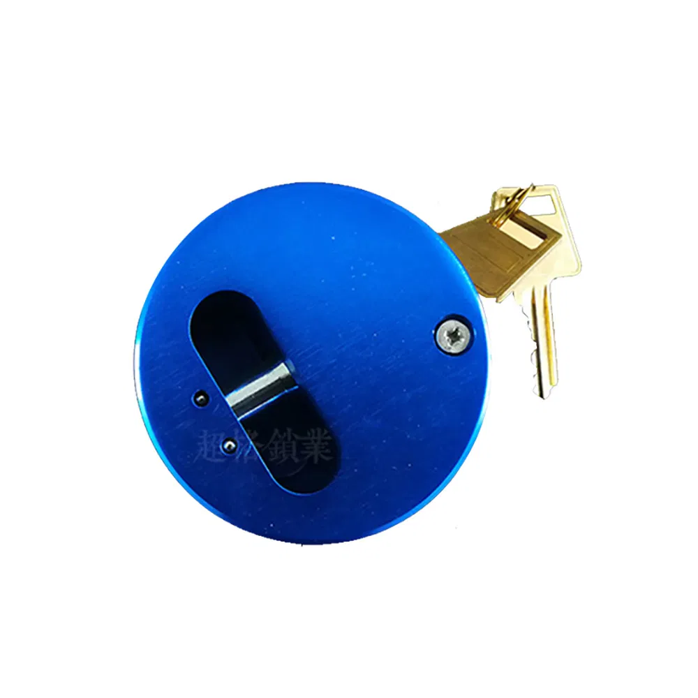 Gold Blue Round Steel Heavy Duty Solid Steel Hockey Puck Padlock with Hardened Shackle