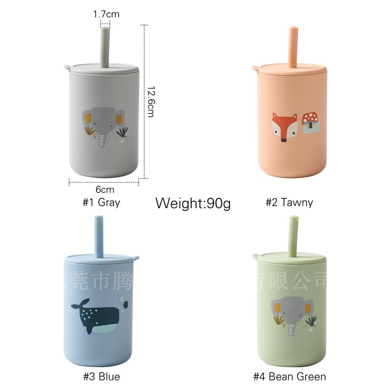 6oz Mini Water Cup Food Grade Silicone Baby Water Bottle for Kids