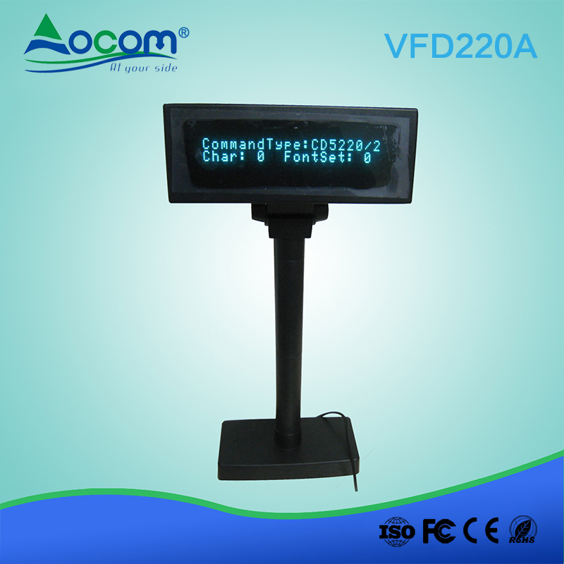 20X2 11mm Height Characters POS VFD USB Customer Display