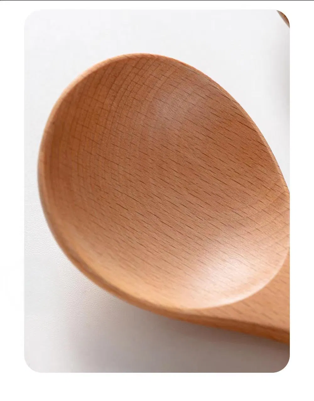 Solid Wood Internet-Famous Large Round-Mouthed Wooden Household Noodle Spoon