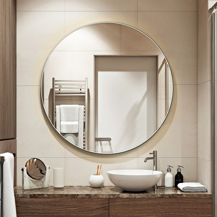 High Quality Frameless Hotel Bathroom Mirror Beveled Frameless Bathroom Glass Mirror