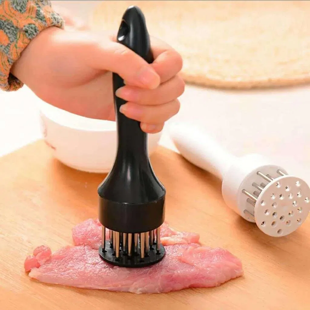 Profession Meat Tenderizer Needle for Steak Pork Kitchen Tool with 21 Steel Needle Loose Meat Hammer for Cooking BBQ Accessories
