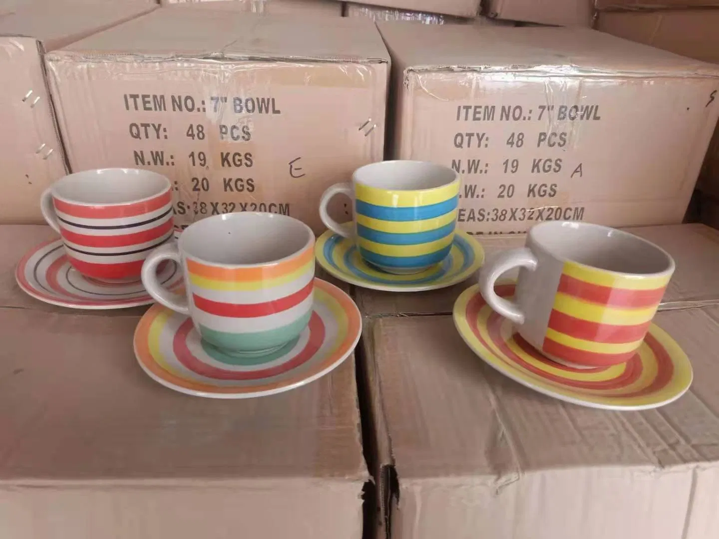 Colorful Custom Pattern Pad Printing Mixing Ceramic Bowl