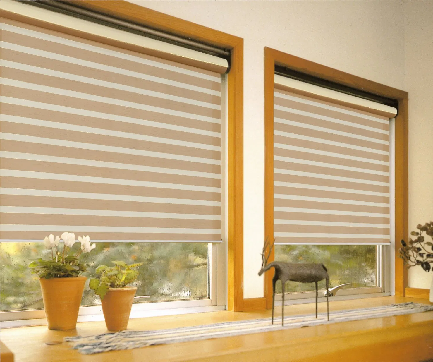 100% Polyester Fabric Manual Blackout Shade Roller Blinds Blackout Zebra Blinds