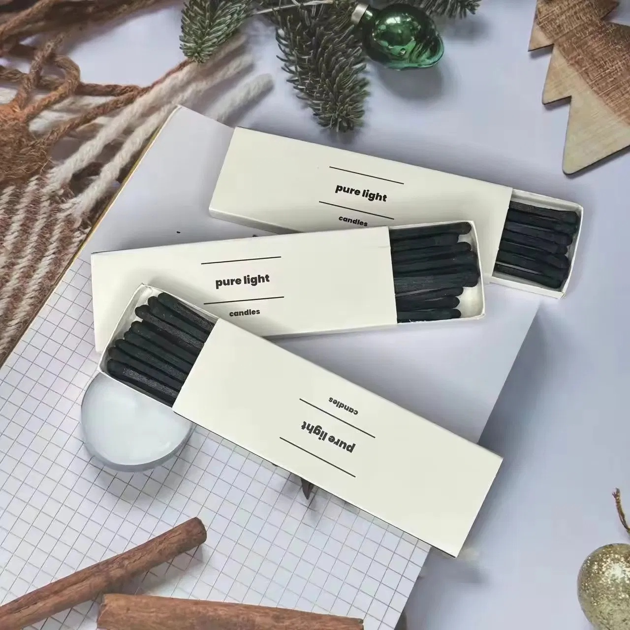 2025 New Hot Sell Long Matches Box Colored Match for Hotel Candle Strong Stick High Quality Wooden Embossed Printing Matchsticks