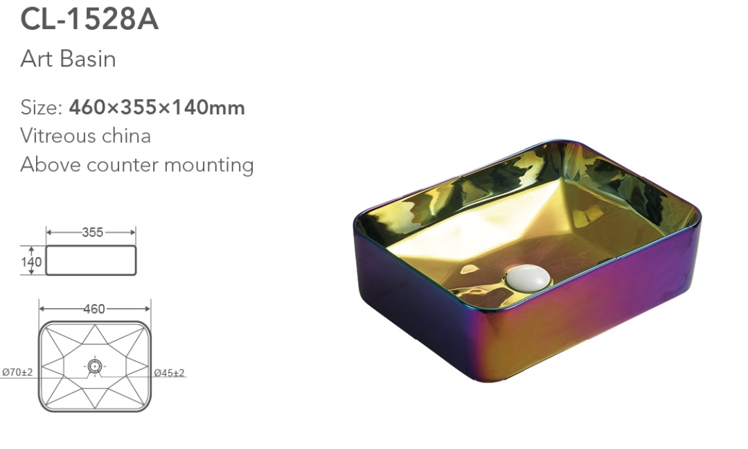 Square Silver Irregular Pattern Ceramic Electroplating Luxury Sanitary Ware Basin Design Hand Basin Vessel Sinks for Bathroom Basin Wash Basin