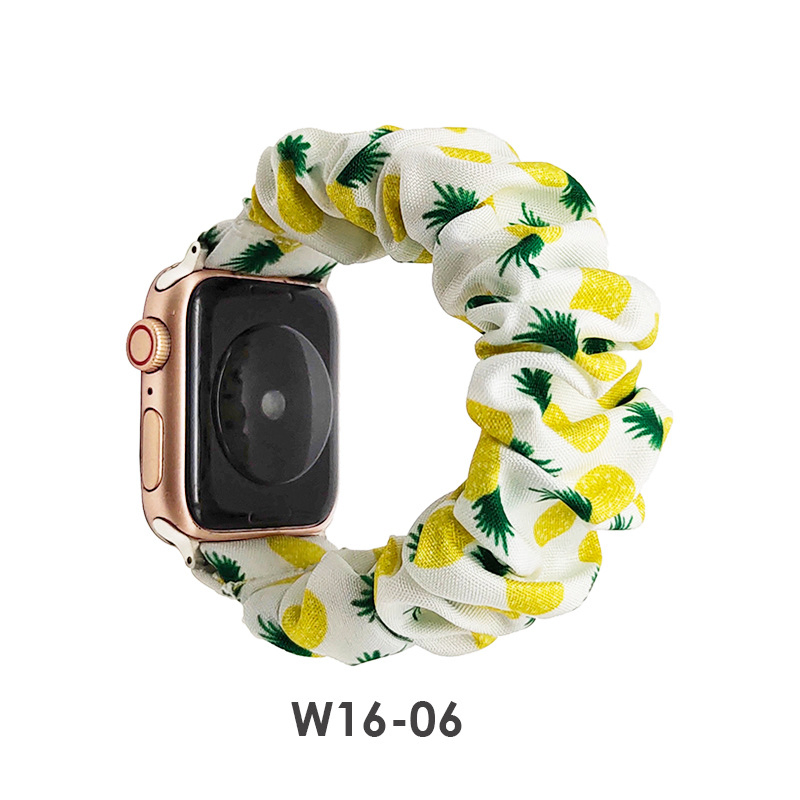Cute Print Scrunchie Elastic Watch Band Durable Stretchable Solo Loop Strap for Scrunchie Apple Watch Band Elastic