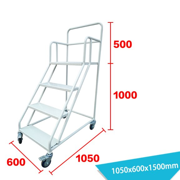 Supermarket Metal Foldable Ladder Cart