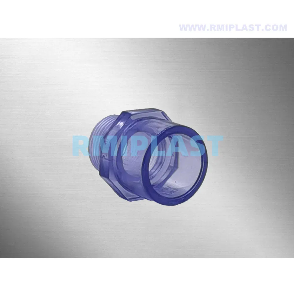 Clear UPVC Male Thread Coupler Clear PVC Male Coupling Plastic Male Threaded Adaptor by DIN Pn16 for Water Supply