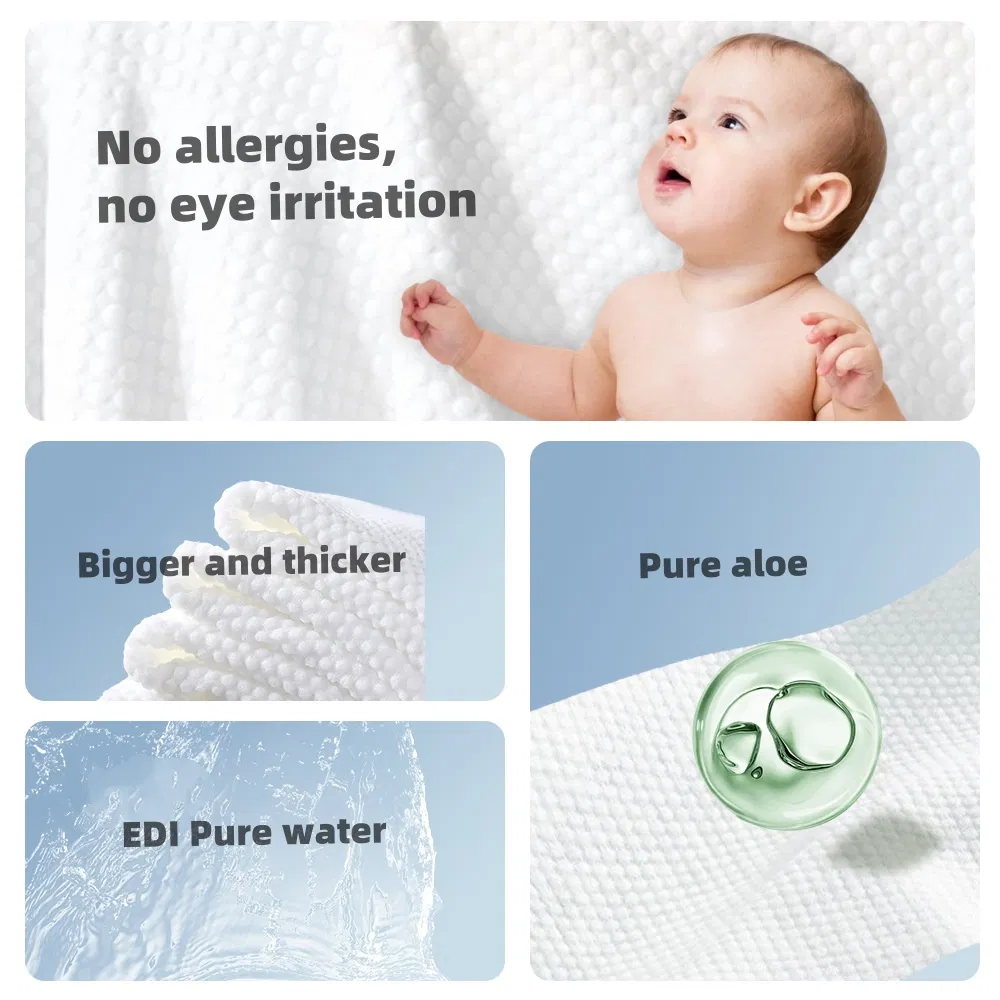 Private Label Cotton Organic Natural Non-Woven Fabricsbaby Wipes