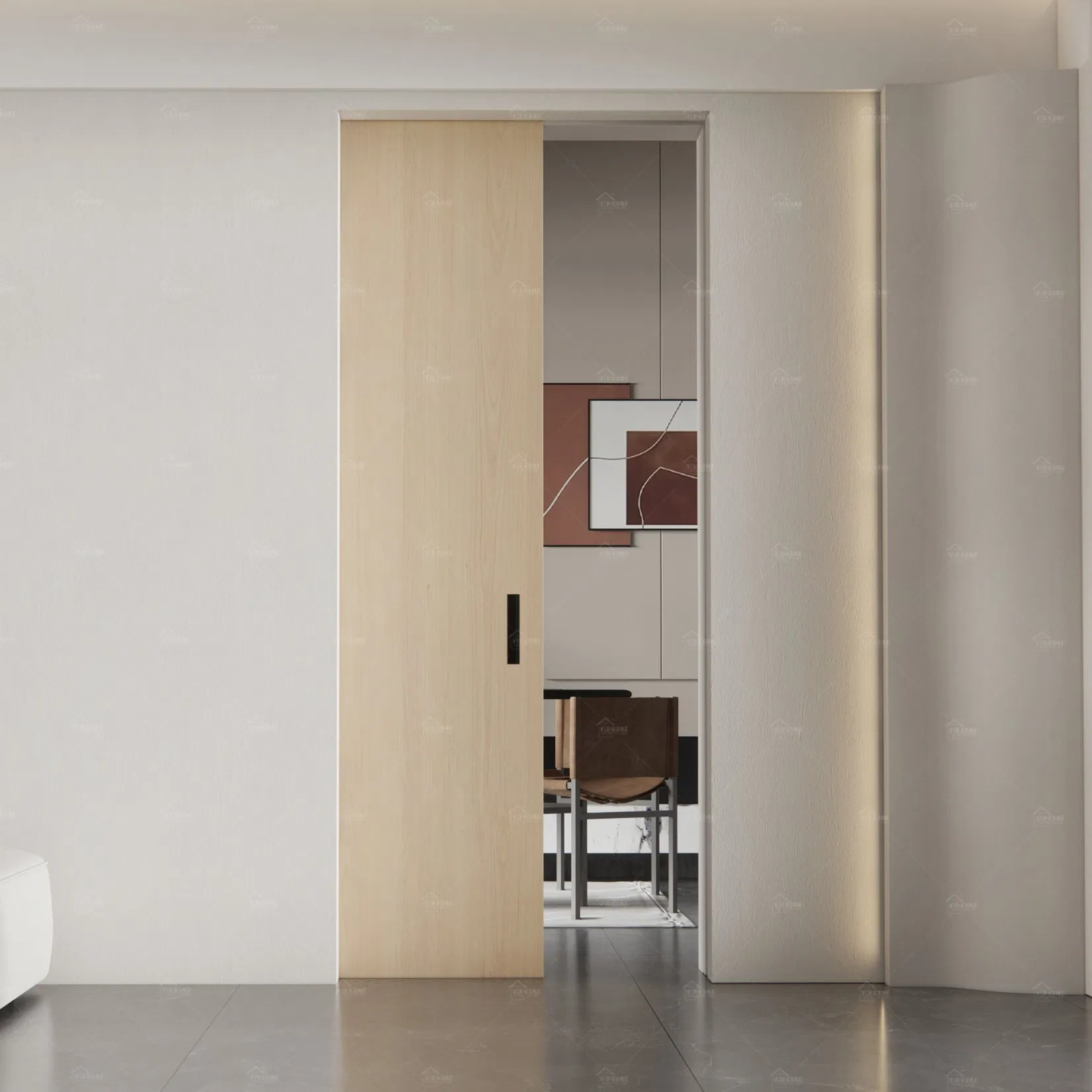 Dubai Standard Space Saving Pocket Door System Sliding Interior Door for House Villa