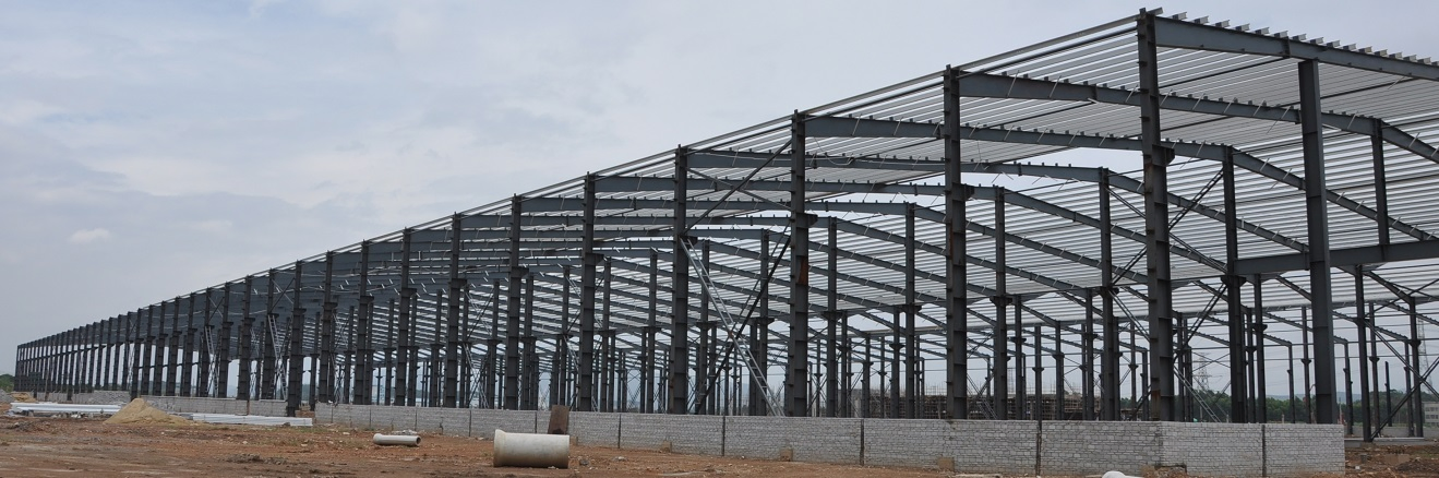 Steel Structure Car Repairing Construction Steel Building Span 120m