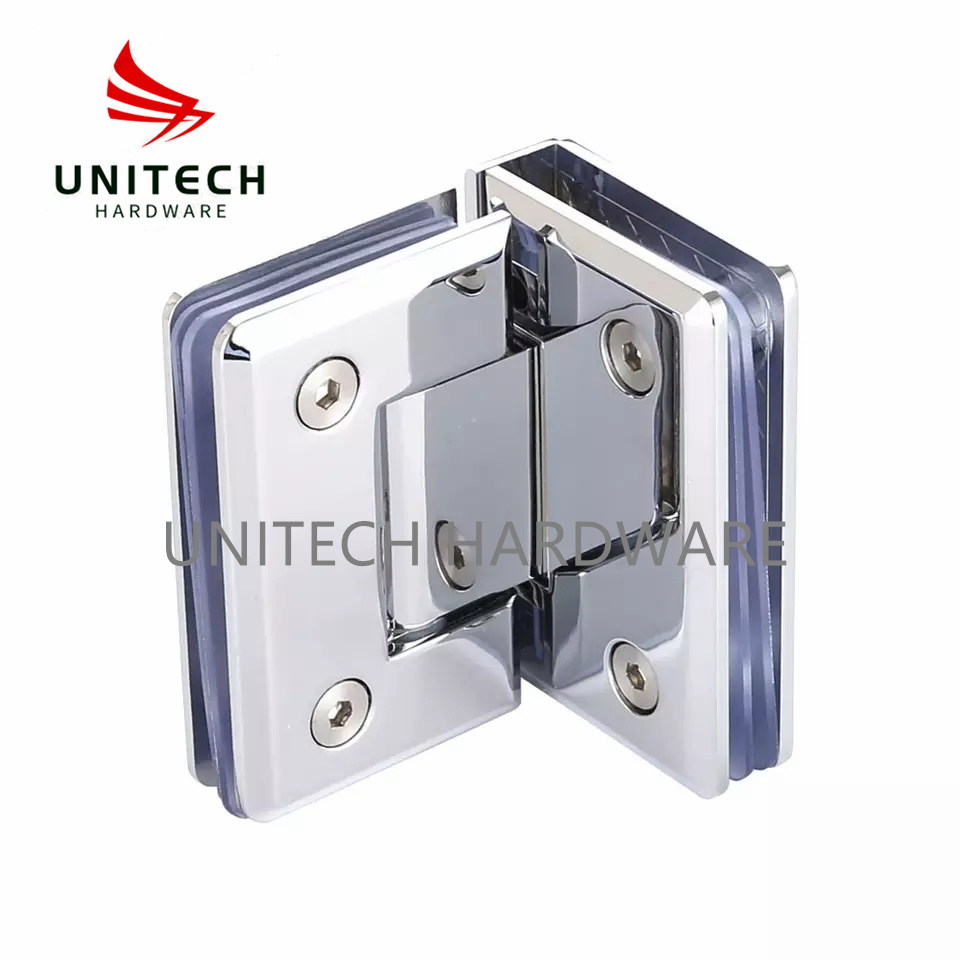 Zinc Alloy Material 90 Degree Glass to Glass Shower Door Clamp Hinge