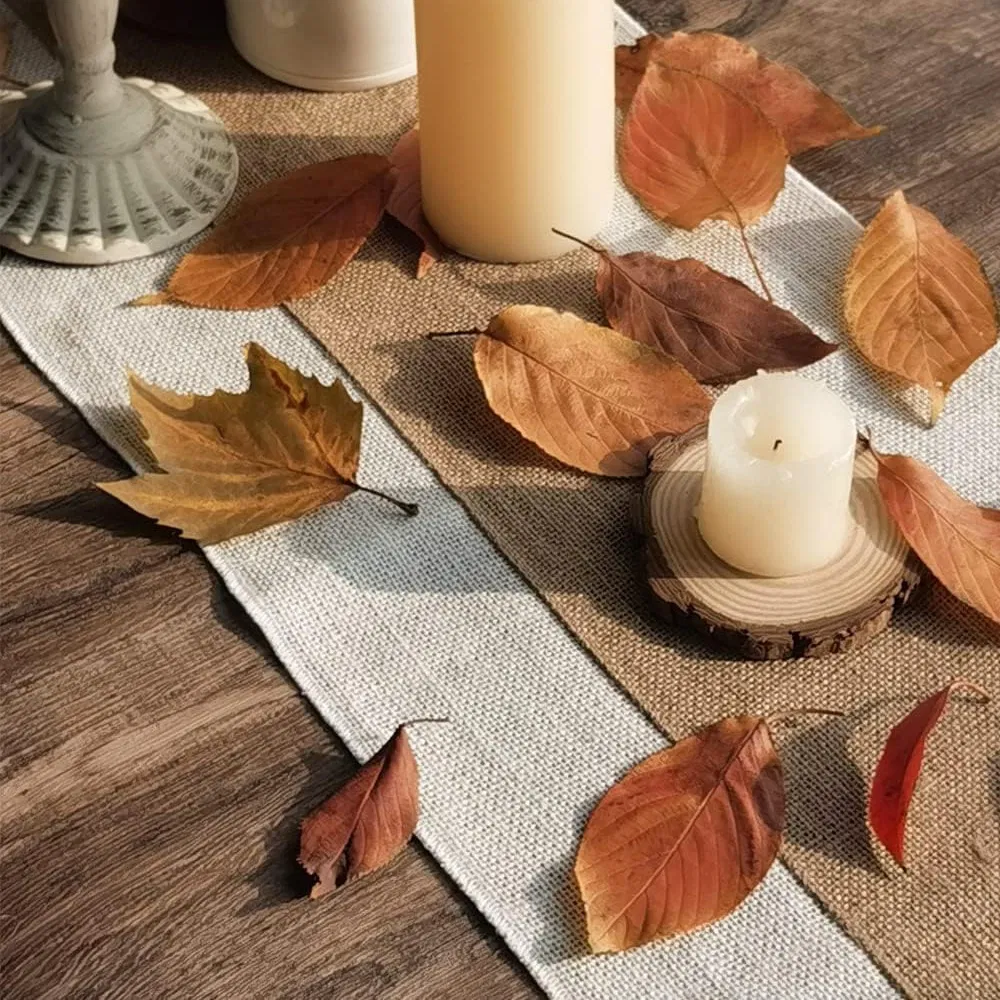 White Natural Home Decoration Burlap Table Runner