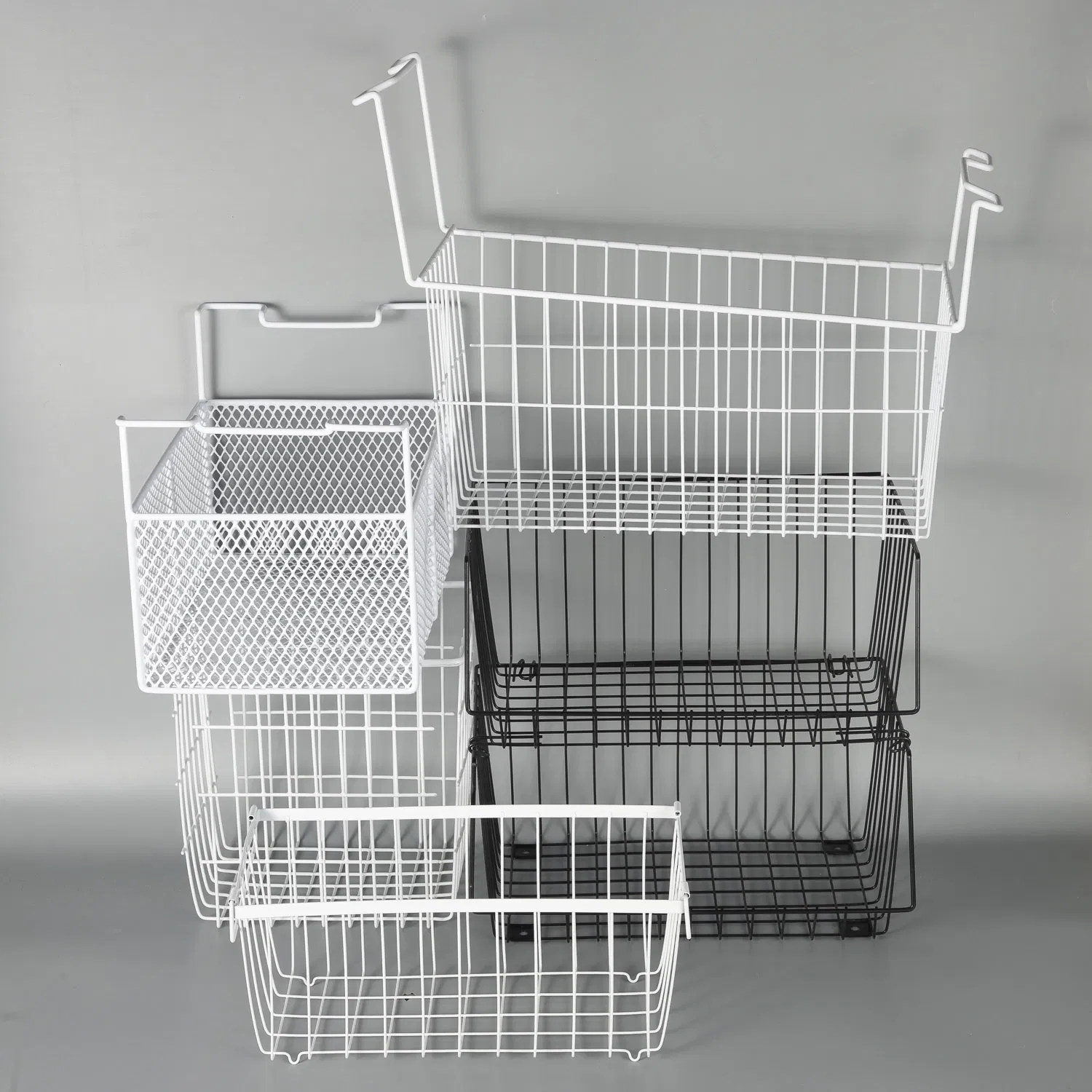 Deep Refrigerator Freezer Organizer Bins Kitchen Metal Wire Basket for Pantry Storage