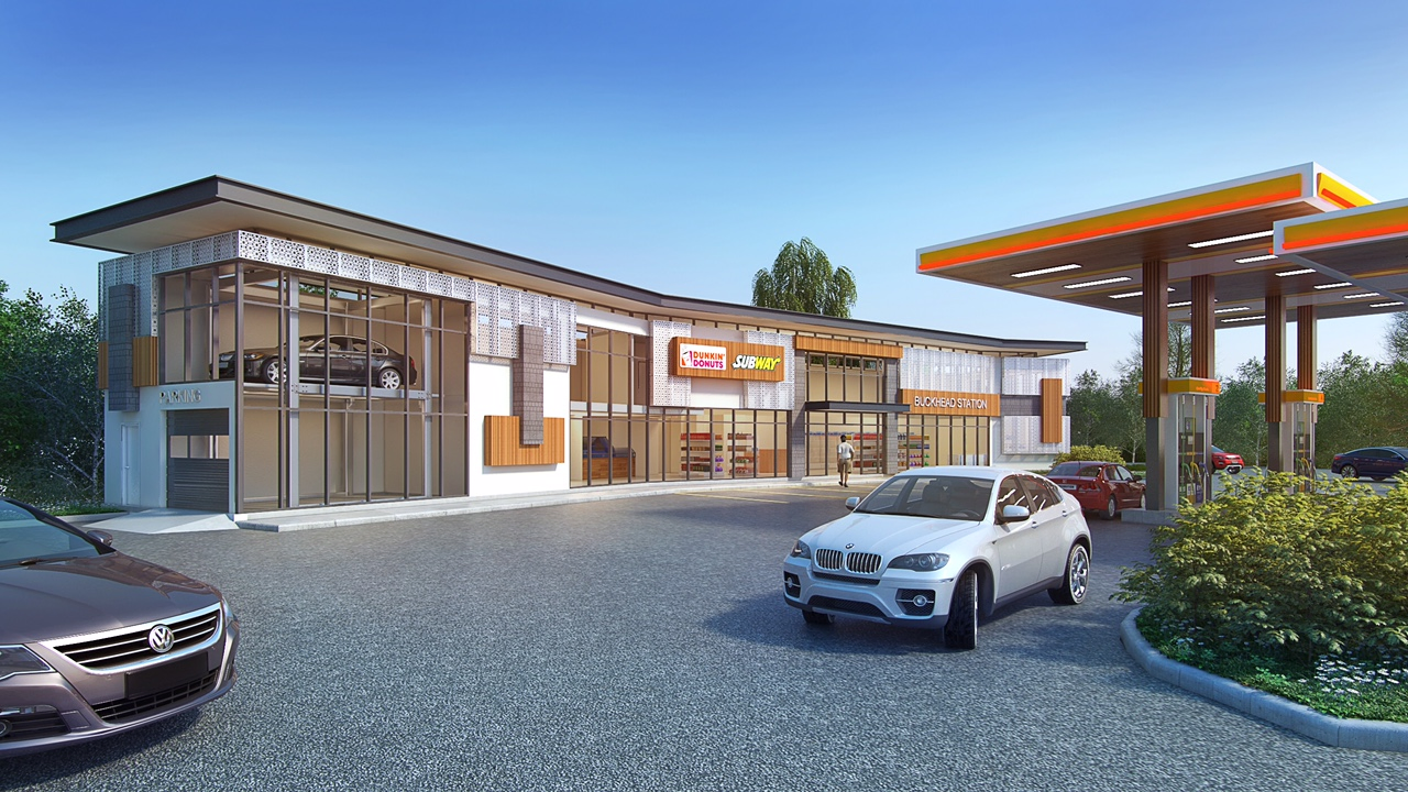 Hight Quality Light Steel Structure Prefabricated Gas Station Shop