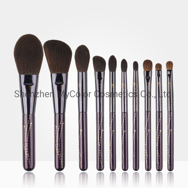 High Quality 10PCS Makeup Brushes Set Angled Eyebrow Foundation Beauty Tools Manufacturer