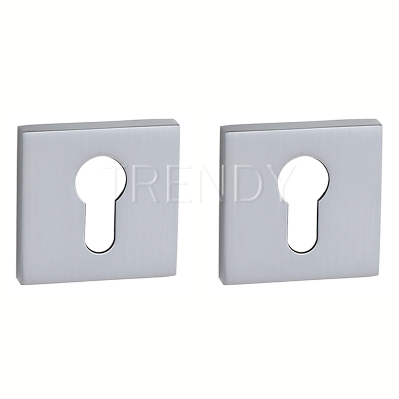 Black Door Lock Handle Hardware Zinc Alloy Square Cylinder Key Hole Lock Escutcheon (ZR25-CL)