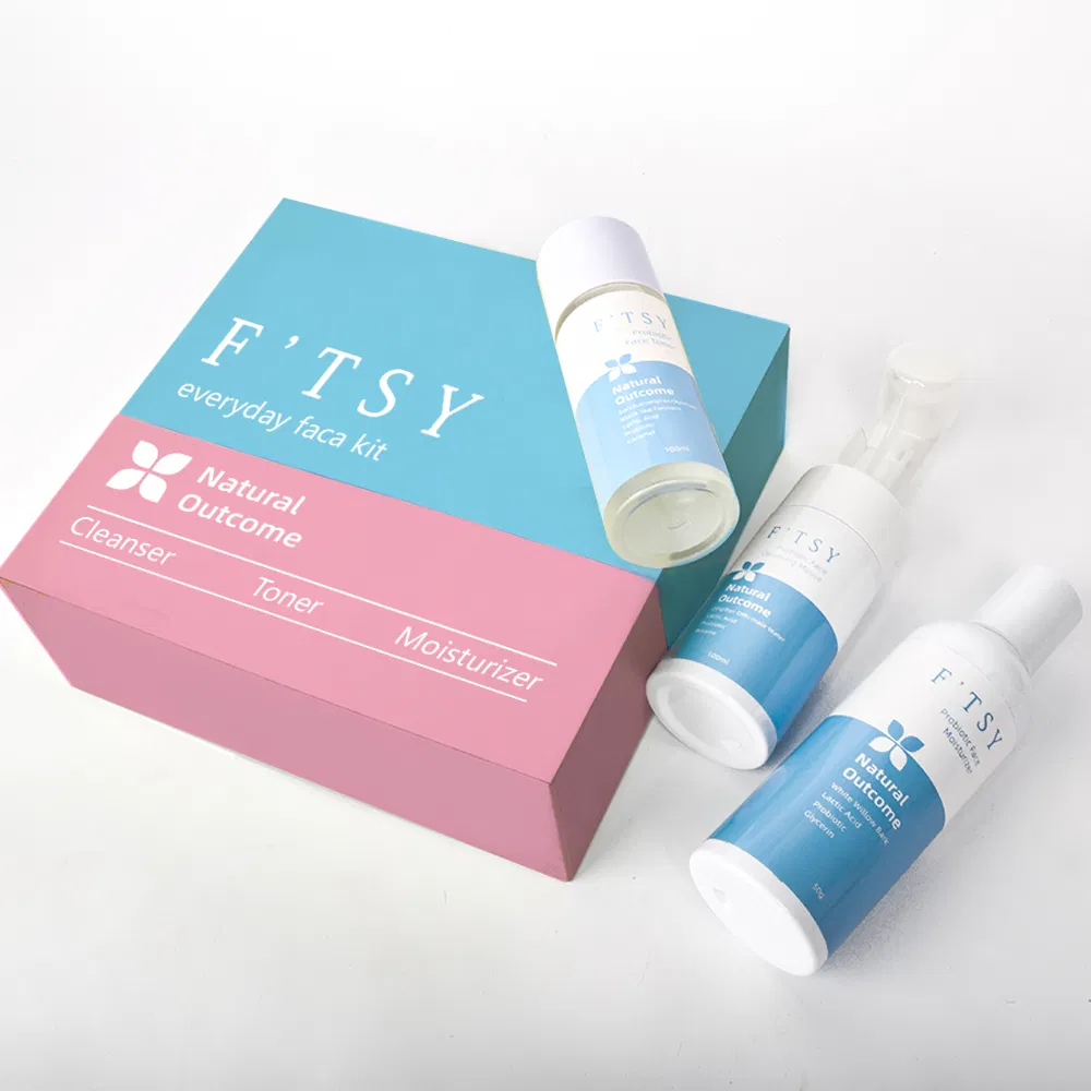 Custom Logo Natural Vegan Probiotics Face Skin Care Set Natural All Skin Types Brightening Moisturizing Glowing Facial Care Kit Set