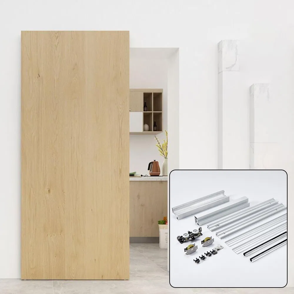 Invisible Sliding Track System Hidden Roller Soft Close Ghost Door Hardware Kit