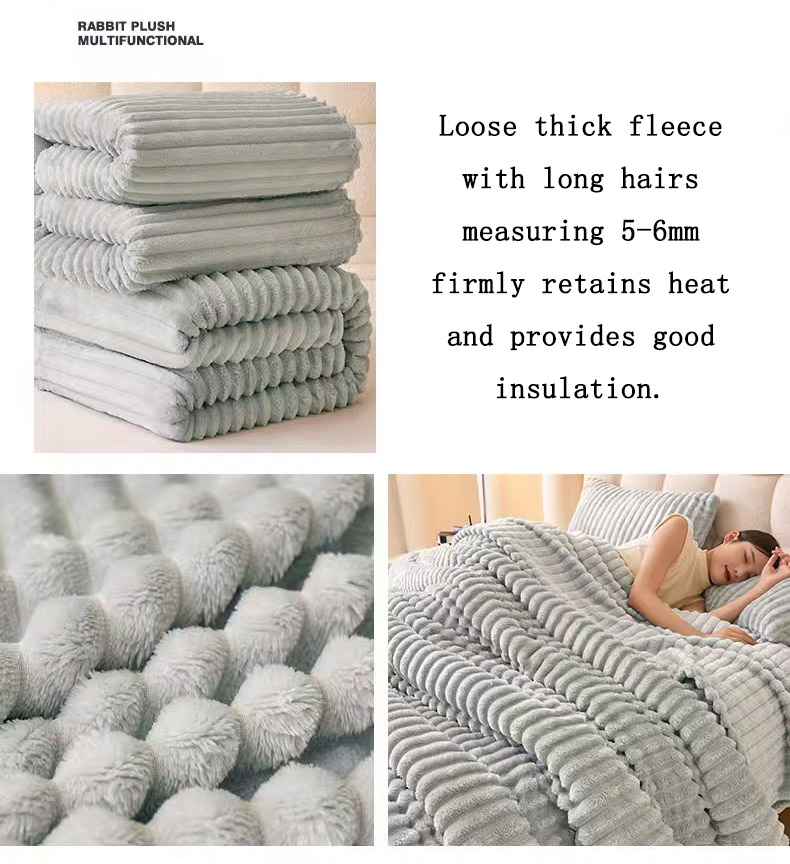 Ultra Soft Warm Fluffy Coral Fleece Blanket for Winter Anti-Pilling Polyester Bed Blanket