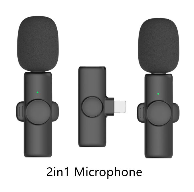 2 In1 Bluetooths K9 Wireless Noise Reduction Lavalier Microphone