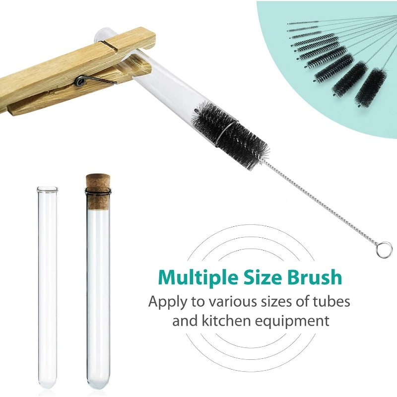 Набор нейлоновых ёршиков для узких бутылок, 10 шт