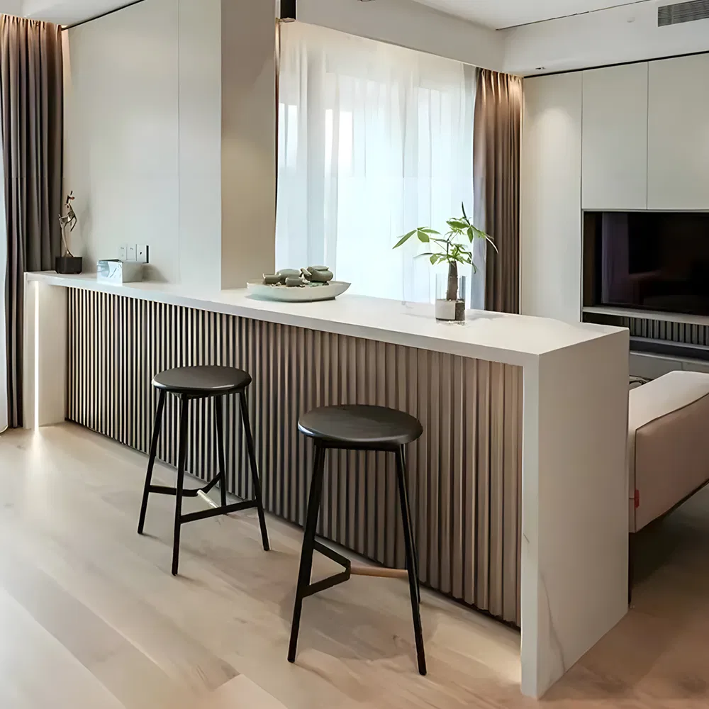 Elegant Customized Solid Surface Cabinet with Corian Island