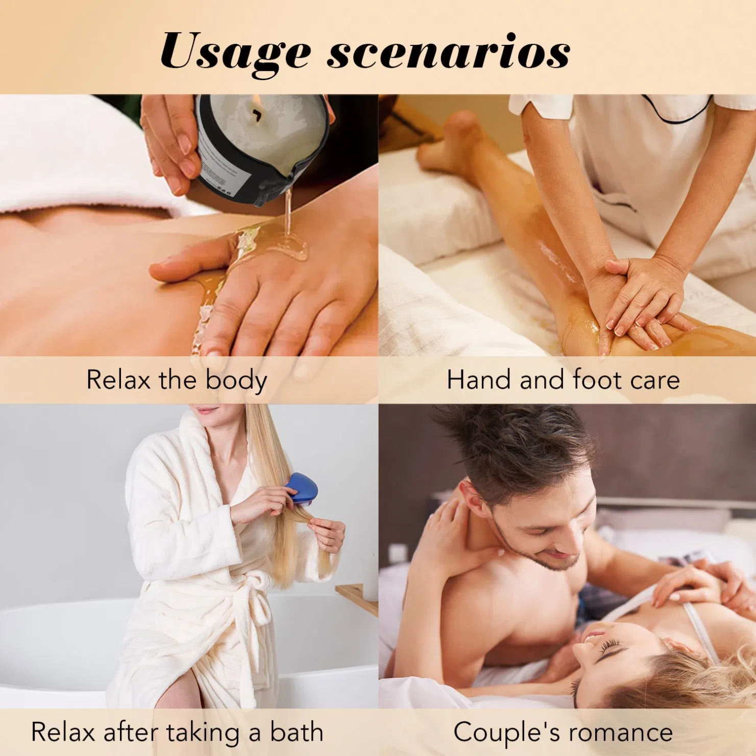 Aromatherapy Massage Candle with Essential Oils for Relaxation