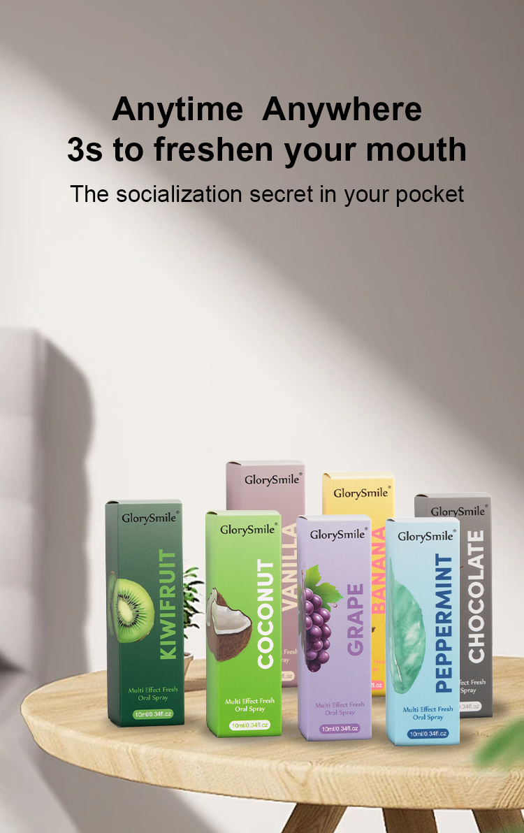 Glorysmile Multi-Effect Fresh Mouth Spray (Kiwi/Grape/Coconut Flavors)