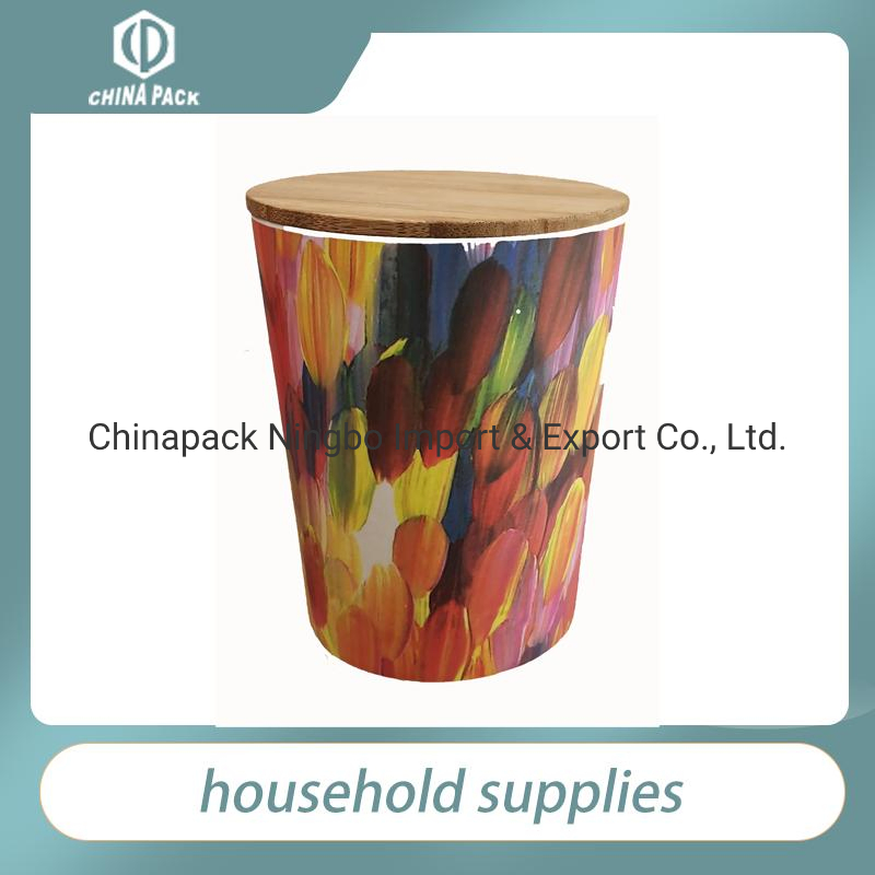 Bamboo Canister with Air Tight Wooden Lid; Bamboo Storage Container