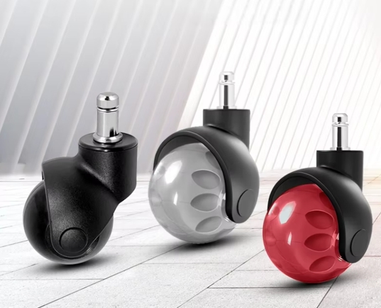 Swivel 50mm PU Universal Office Chair Castors PP Material Ball Caster Wheel for Sofa for Dining School Gym Hospital Use
