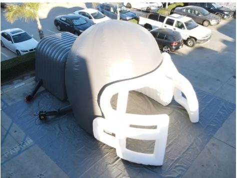 2023 New Gray Inflatable Football Helmet Tunnel Entrance