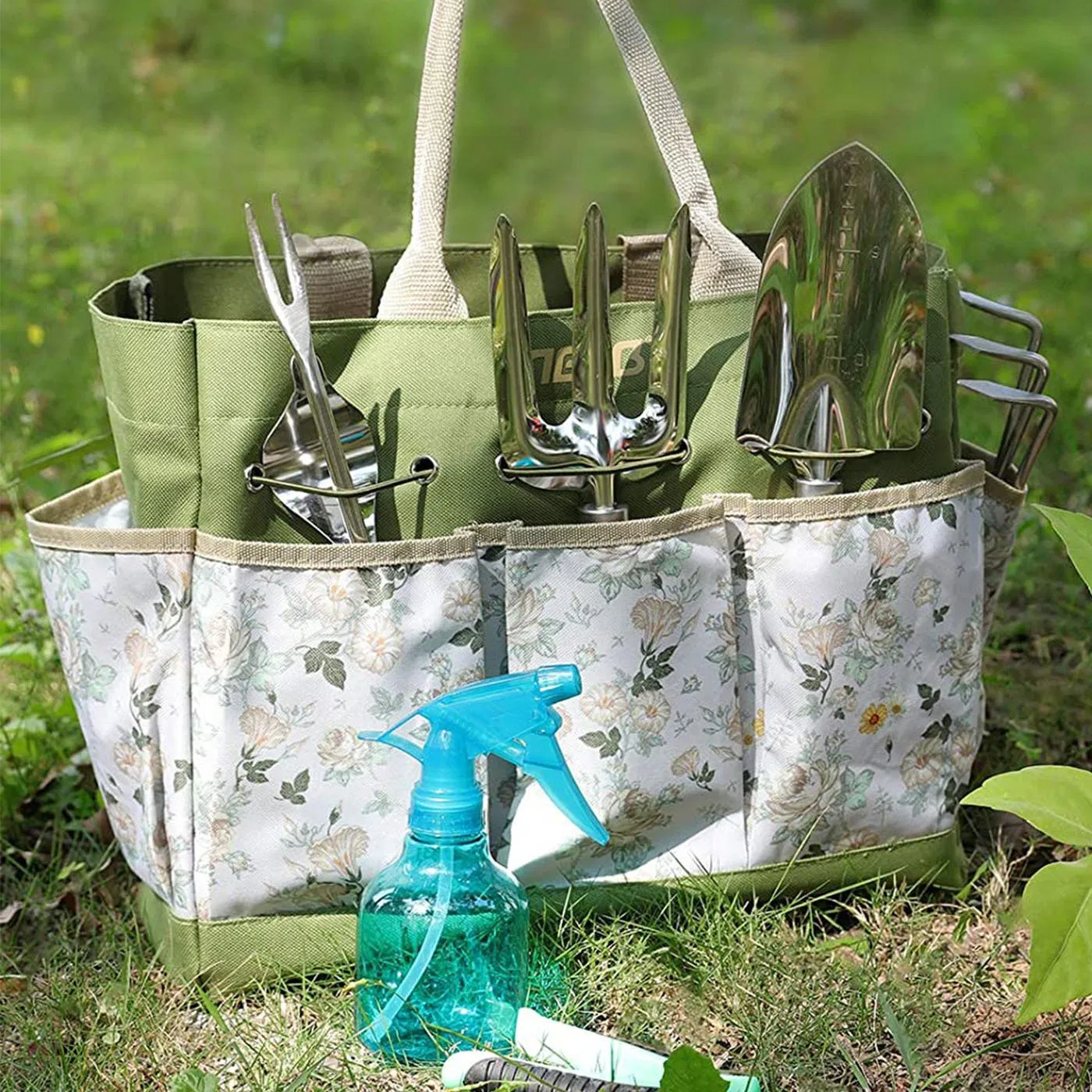 Wooden Handle Stainless Steel Gardening Planting Flowers Kettle Garden Tool Set