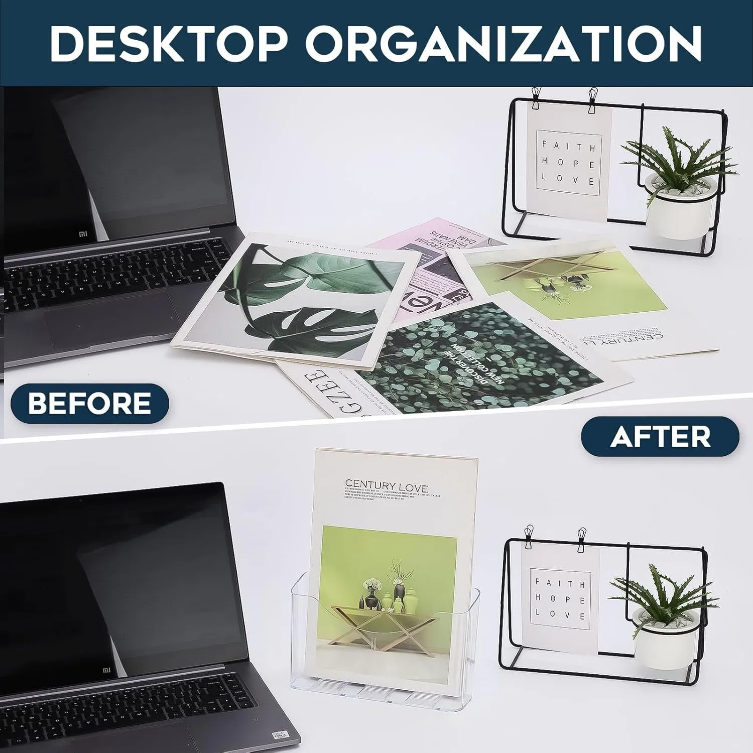 Acrylic Brochure Holder 8.5X11 Inches Slant Back Design Clear Display Stand