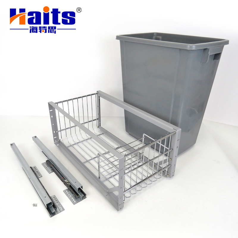 Выдвижной мусорный бак с доводчиком для кухни